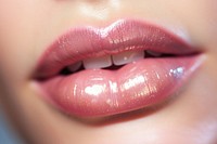 Lipsgloss floating cosmetics lipstick portrait. 