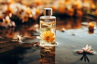Skincare bottle flower cosmetics perfume. AI generated Image by rawpixel.