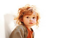 Learn paint portrait toddler child. AI generated Image by rawpixel.