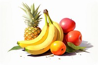 Fruit pineapple banana plant. AI generated Image by rawpixel.