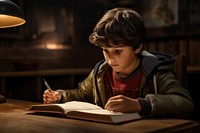Kid writeing reading writing child. AI generated Image by rawpixel.