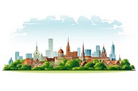 Landscape city architecture panoramic. AI generated Image by rawpixel.