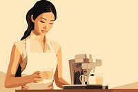 Asian Barista woman barista coffee adult. AI generated Image by rawpixel.