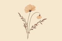 Dried flower pattern drawing sketch. AI generated Image by rawpixel.