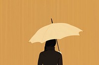 Woman hold umbrella adult sheltering silhouette. 