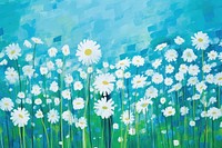 Green daisy garden paradise art backgrounds abstract. AI generated Image by rawpixel.