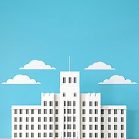 Hospital building architecture symbol city. AI generated Image by rawpixel.