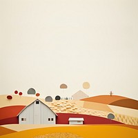 Farm barn architecture painting. 