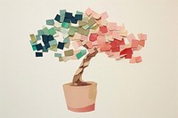 Potted bonsai art plant paper. AI generated Image by rawpixel.