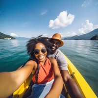 Canoeing Kayaking outdoors nature selfie. 