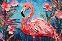 Flamingo painting animal bird. 