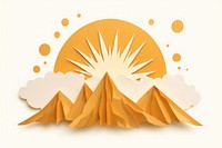 Mountain paper sun tranquility. 