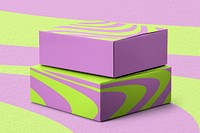 Swirl packaging box mockup psd