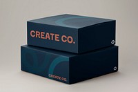 Dark packaging box mockup psd