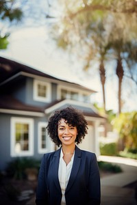 African american female portrait smiling estate. 