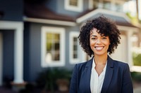 African american female adult smile architecture. AI generated Image by rawpixel.