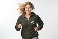 Black windbreaker jacket, active wear