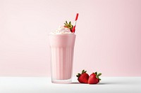 Strawberry milkshake smoothie dessert. 