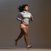 African american chubby running jogging adult. 