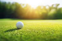 Grass field golf sunlight. AI generated Image by rawpixel. 