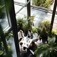 Business people office plant meeting. AI generated Image by rawpixel.