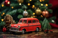 Retro toy car christmas vehicle tree. 