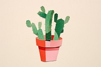 Potted cactus plant art creativity. AI generated Image by rawpixel.