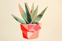 Potted aloe vera plant art creativity. 