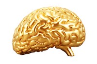 Brain gold white background investment. AI generated Image by rawpixel.