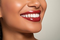 Woman teeth smile lipstick adult. 