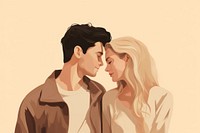 Portrait kissing adult togetherness. AI generated Image by rawpixel.