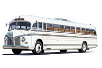 Tour bus vehicle white background transportation. 