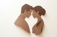 Couple Romantically Engaged In A Kiss romantic kissing white background. 