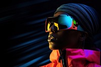 Wearable tech portrait sunglasses light. AI generated Image by rawpixel.