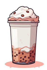 Bubble tea dessert cartoon drink. AI generated Image by rawpixel.