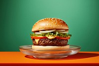 Burger food hamburger vegetable. AI generated Image by rawpixel.