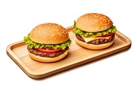 Burger food tray white background. AI generated Image by rawpixel.