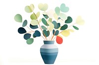Vase painting plant leaf. AI generated Image by rawpixel.