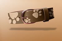 Brown paws dog collar, pet accessory