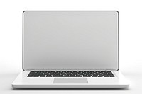 Desktop computer laptop white background portability. 