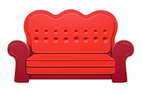 Red sofa furniture chair white background. AI generated Image by rawpixel.
