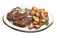 Steak plate beef food. AI generated Image by rawpixel.