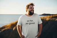 Plus-size t-shirt mockup, fashion psd