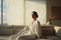 Woman sitting in her home. AI generated Image by rawpixel.