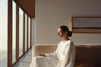 Woman sitting in her home. AI generated Image by rawpixel.