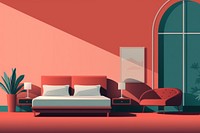 Hotel architecture furniture chair. AI generated Image by rawpixel.