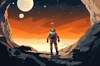 Astronaut explores outer space outdoors nature helmet. AI generated Image by rawpixel.