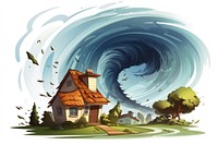 Tornado cartoon 2D architecture building outdoors. AI generated Image by rawpixel.