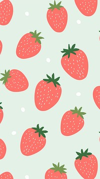 Wallpaper strawberry berries pattern design