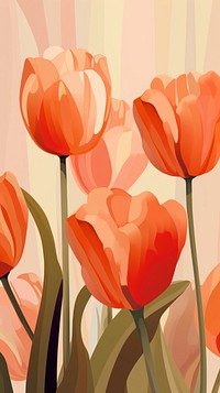 Wallpaper pattern tulip flower plant. 